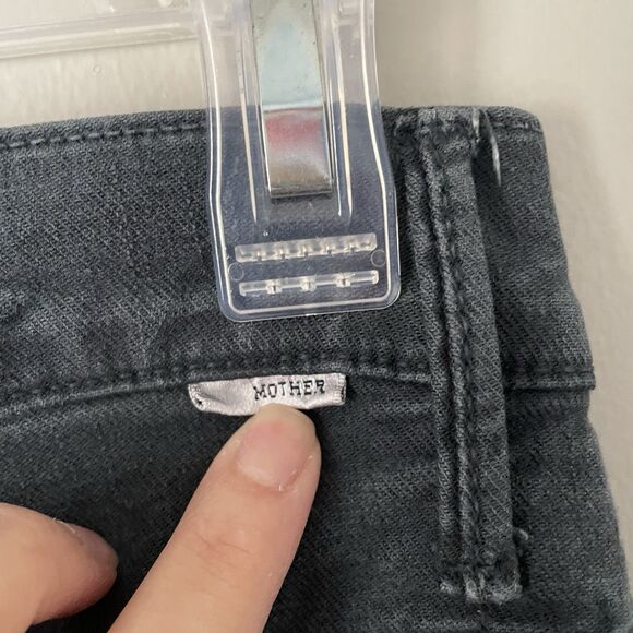 Mother Size 26 The Insider Crop Step Fray Jeans Faded Black 25” Inseam - Picture 7 of 10